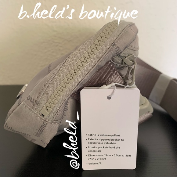 lululemon Everywhere Belt Bag in Wordmark Grid Mini Raw Linen OS (1L) New NWT - Picture 4 of 15